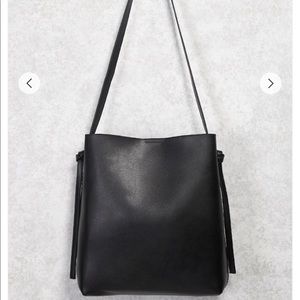 large faux leather tote bag